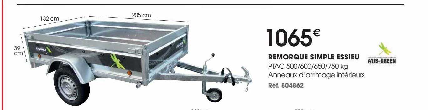 remorque simple essieu
