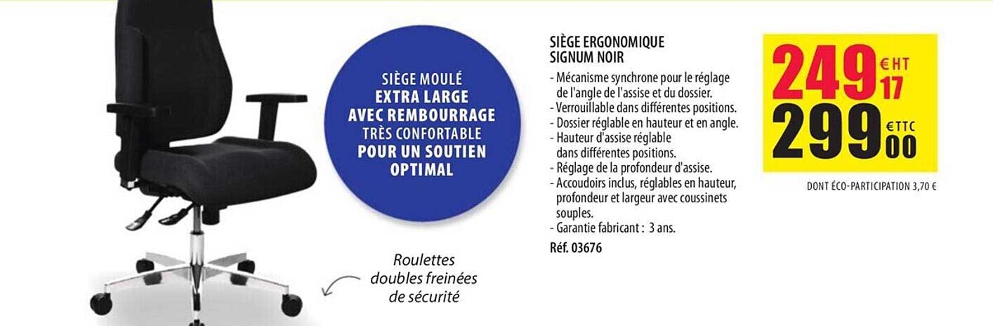 siège ergonomic signum noir