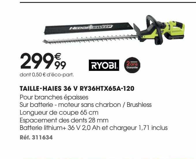 taille-haies 36 v ryobi ry36htx65a-120