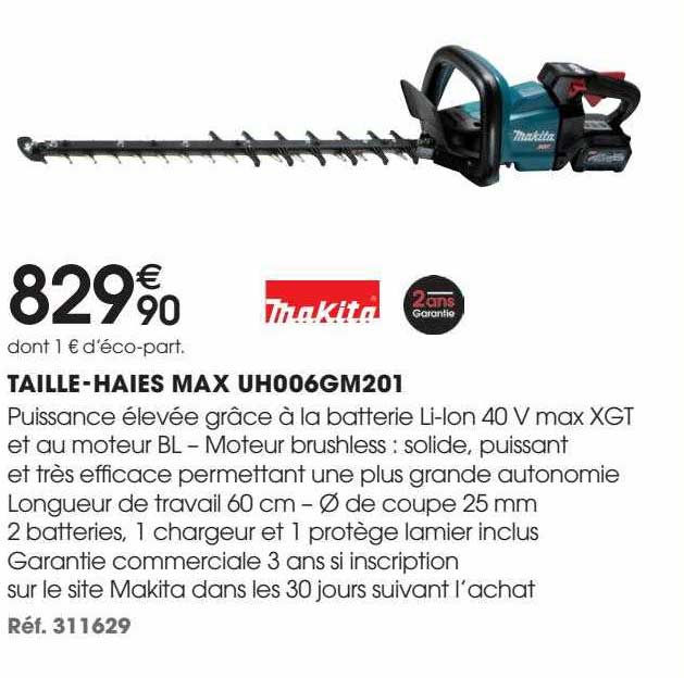 taille-haies max makita uh006gm201