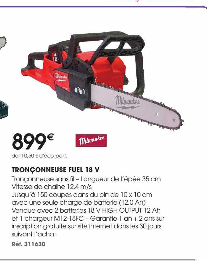 tronçonneuse fuel 18 v milwaukee
