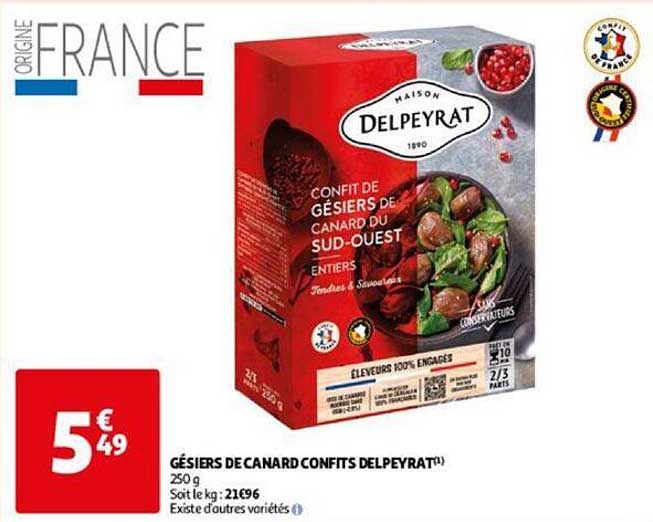 Gésiers De Canard Confits Delpeyrat