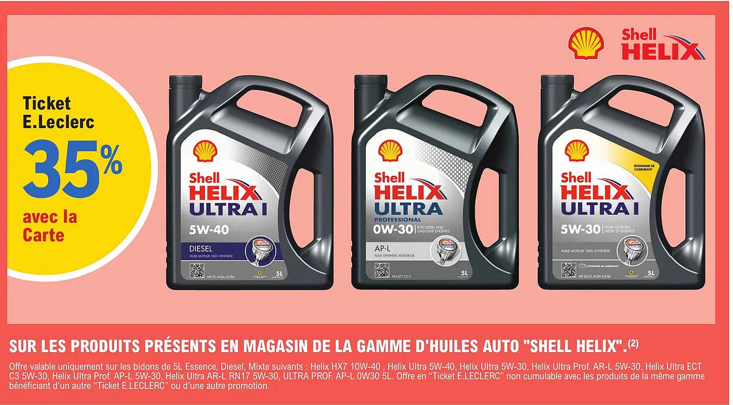 la gamme d'huiles auto "shell helix"