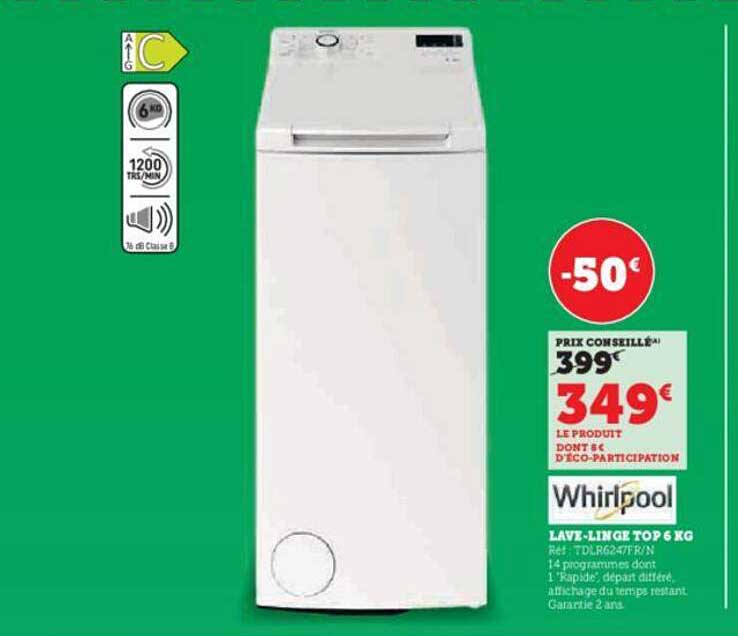 lave-linge top 6 kg whirlpool
