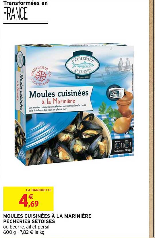 moules cuisinées à la marinière pêcheries sétoises