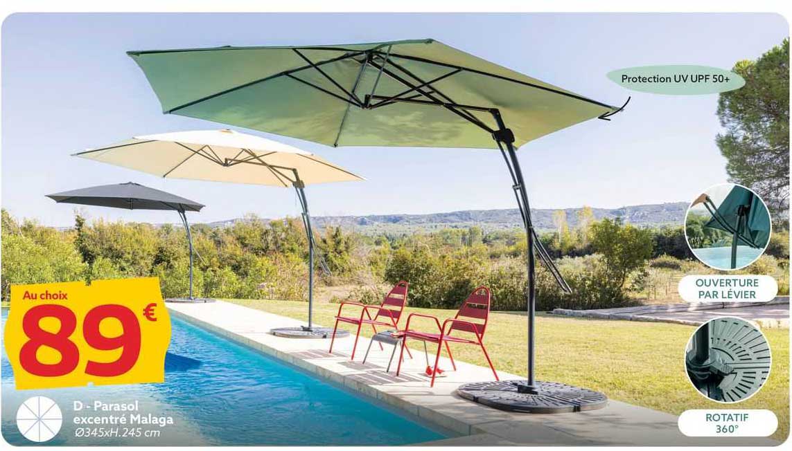 parasol excentré malaga