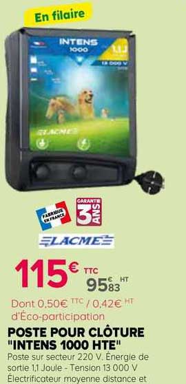 poste pour clôture "intens 1000 hte"