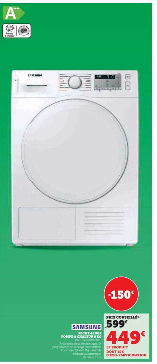 Sèche-linge Pompe à Chaleur 8 Kg Samsung