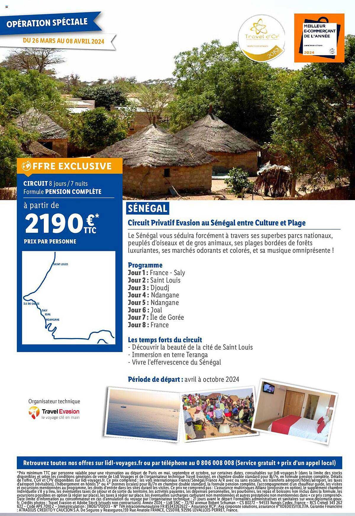 sénégal : circuit privatif évasion au sénégal entre culture et plage