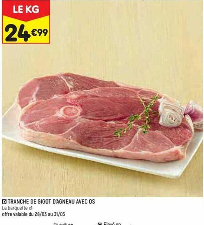 tranche de gigot d'agneau avec os