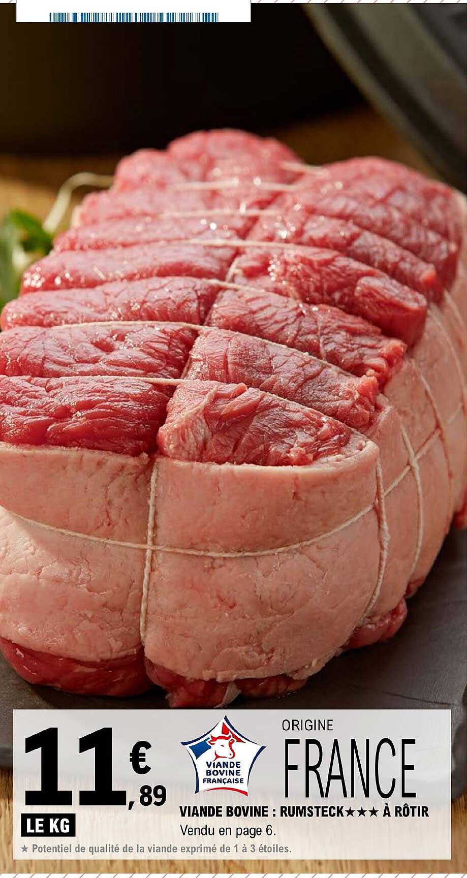 viande bovine : rumsteck***à rôtir