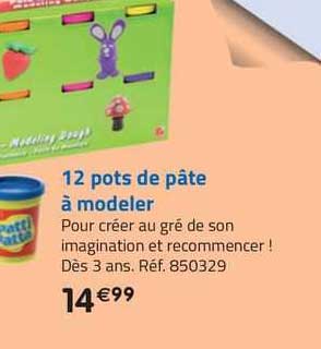 12 pots de pâte à modeler