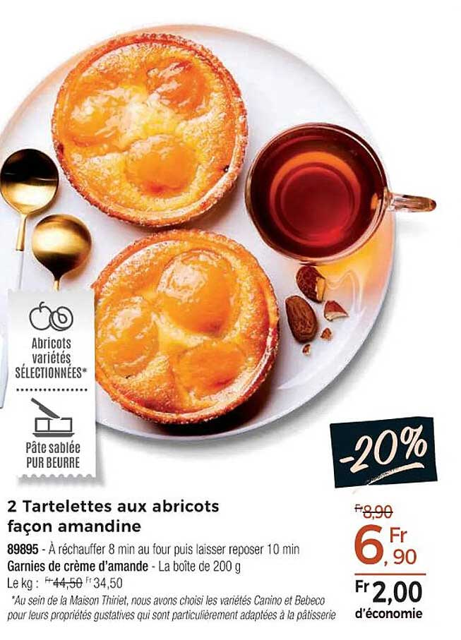 2 tartelettes aux abricots façon amandine