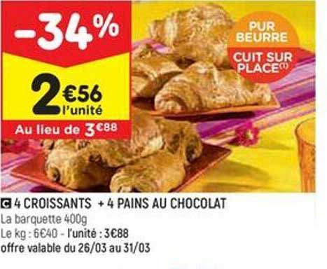 4 Croissants + 4 Pains Au Chocolat