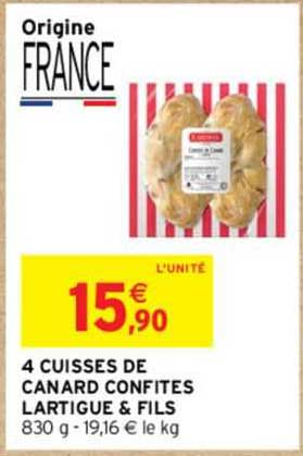 4 cuisses de canard confites lartigue & fils