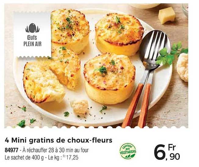 4 mini gratins de choux-fleurs