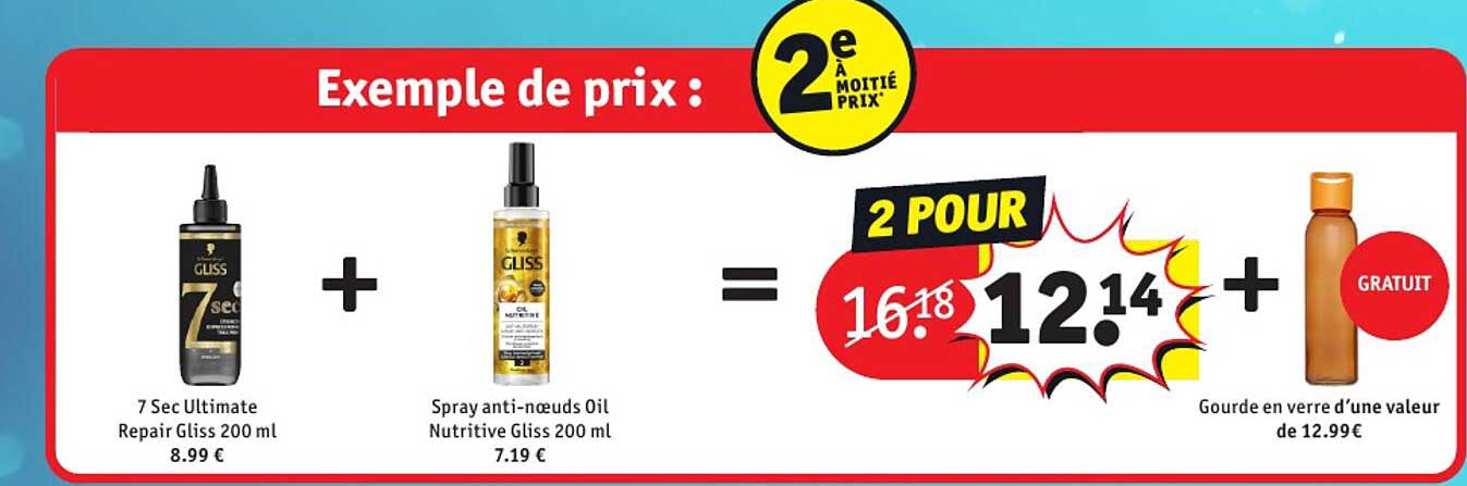 7 sec ultimate repair gliss 200 ml + spray anti-noeuds oil nutritive gliss 200 ml