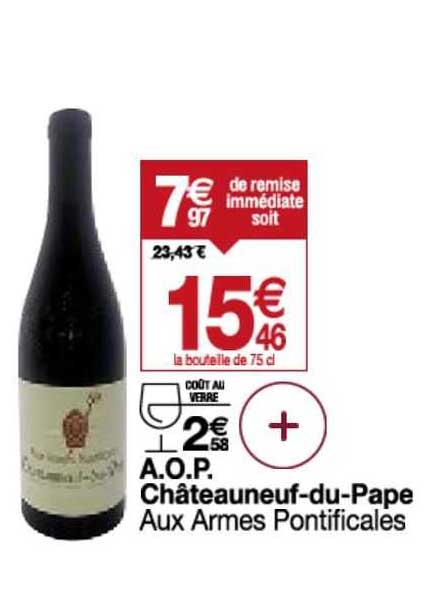 a.o.p. châteauneuf-du-pape aux armes pontificales