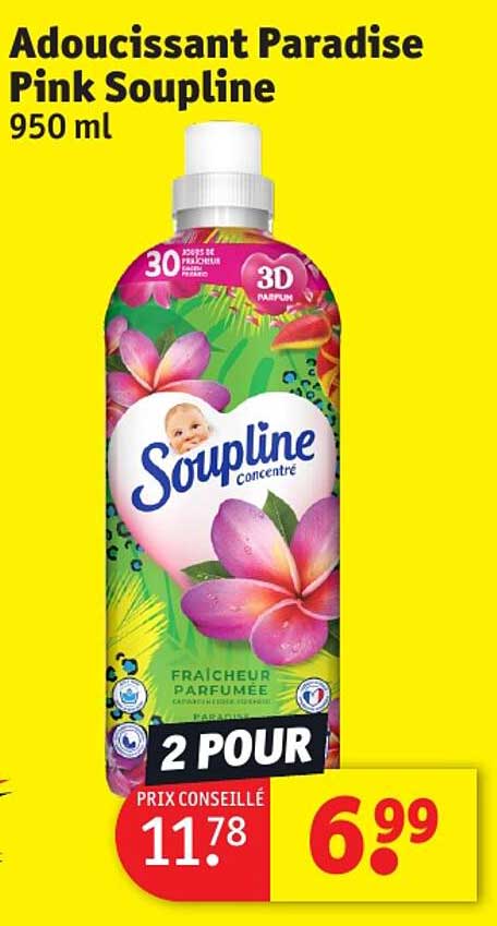 adoucissant paradise pink soupline 950 ml