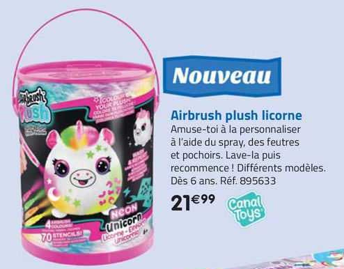 airbrush plush licorne canal toys