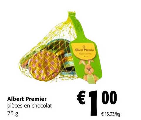 albert premier pièces en chocolat