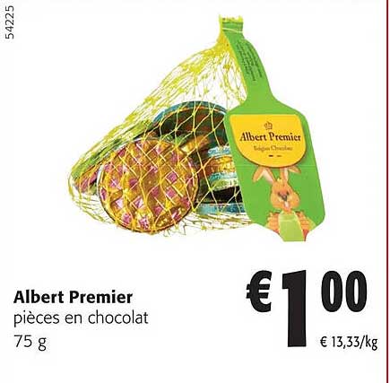 albert premier pièces en chocolat