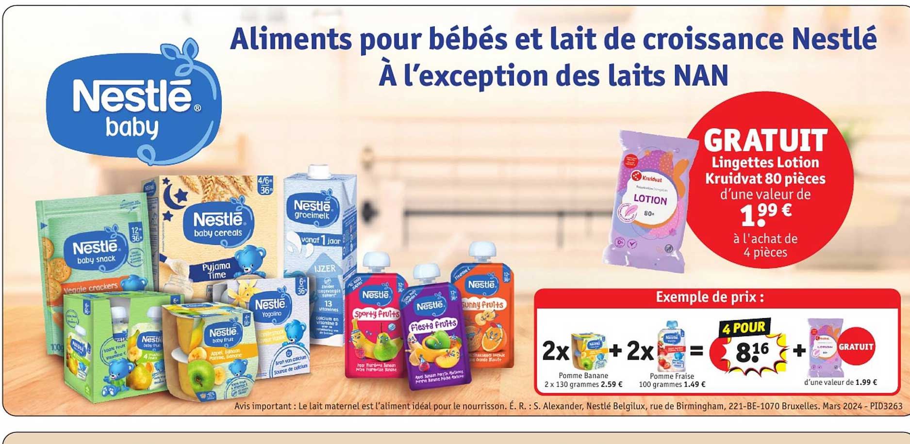 Aliments Pour Bébés Et Lait De Croissance Nestlé à L'exception Des Laits Nan