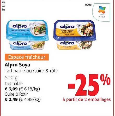 alpro soya tartinable ou cure & rôtir