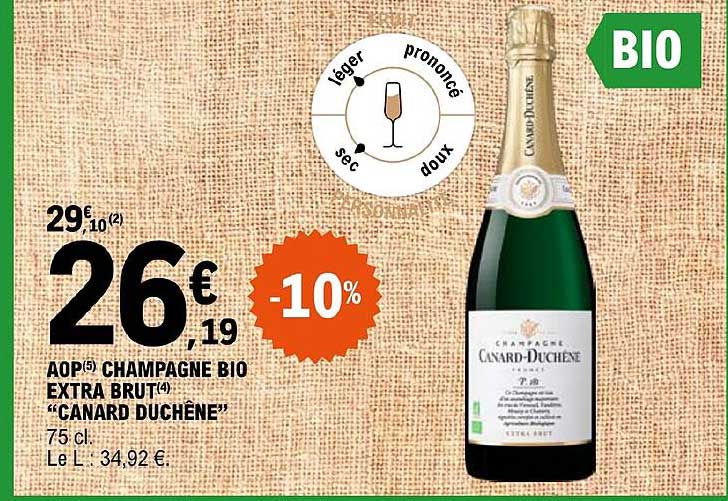 aop champagne bio extra brut "canard duchêne"