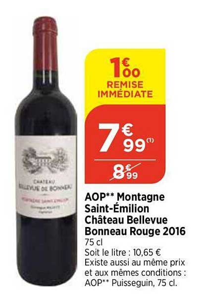 aop montagne saint-émilion château bellevue bonneau rouge 2016