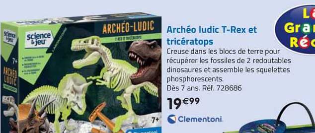 archéo ludic t-rex et tricératops clementoni