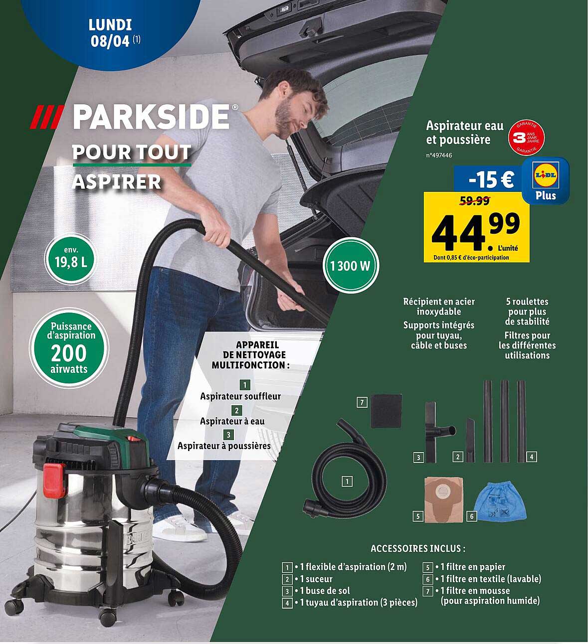 Aspirateur Eau Et Poussière Parkside