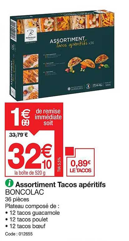 Assortiment Tacos Apéritifs Boncolac