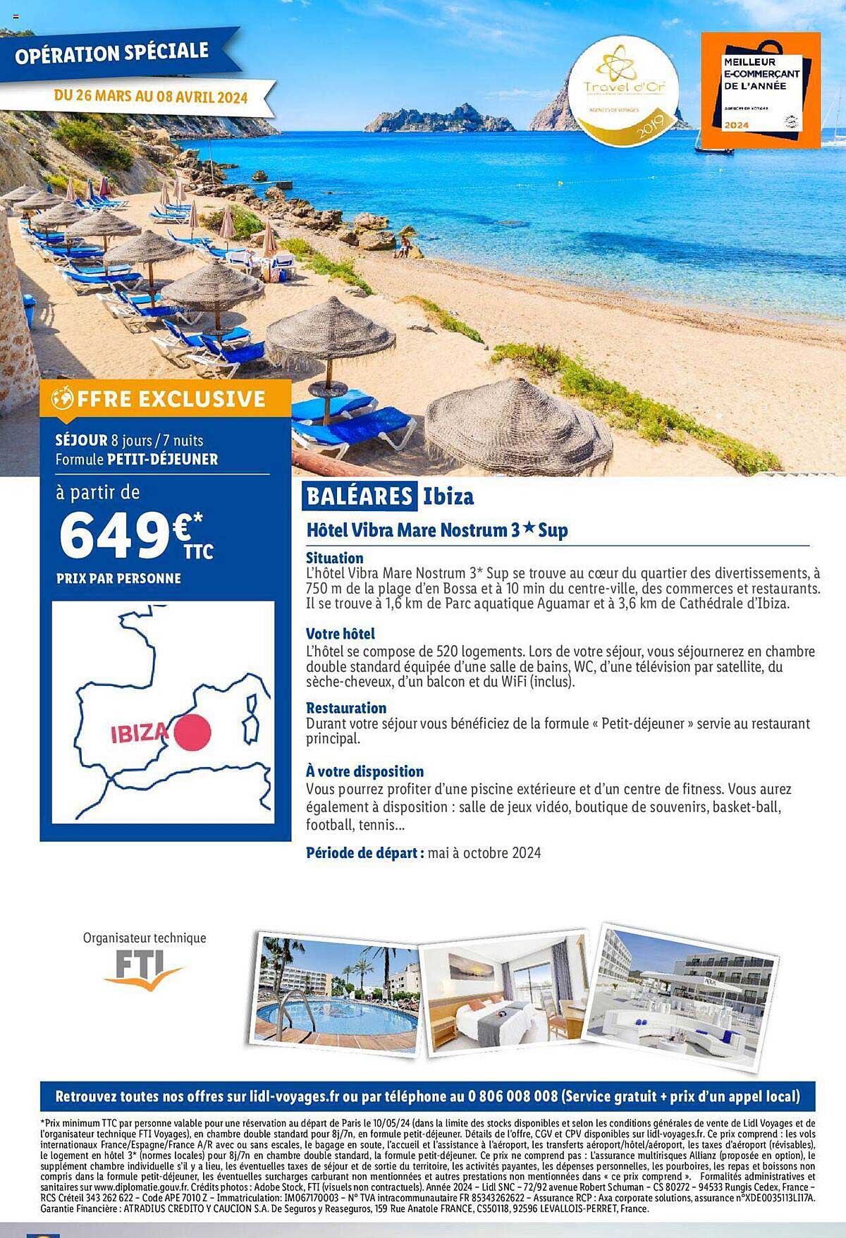 baléares ibiza : hôtel vibra mare nostrum 3* sup