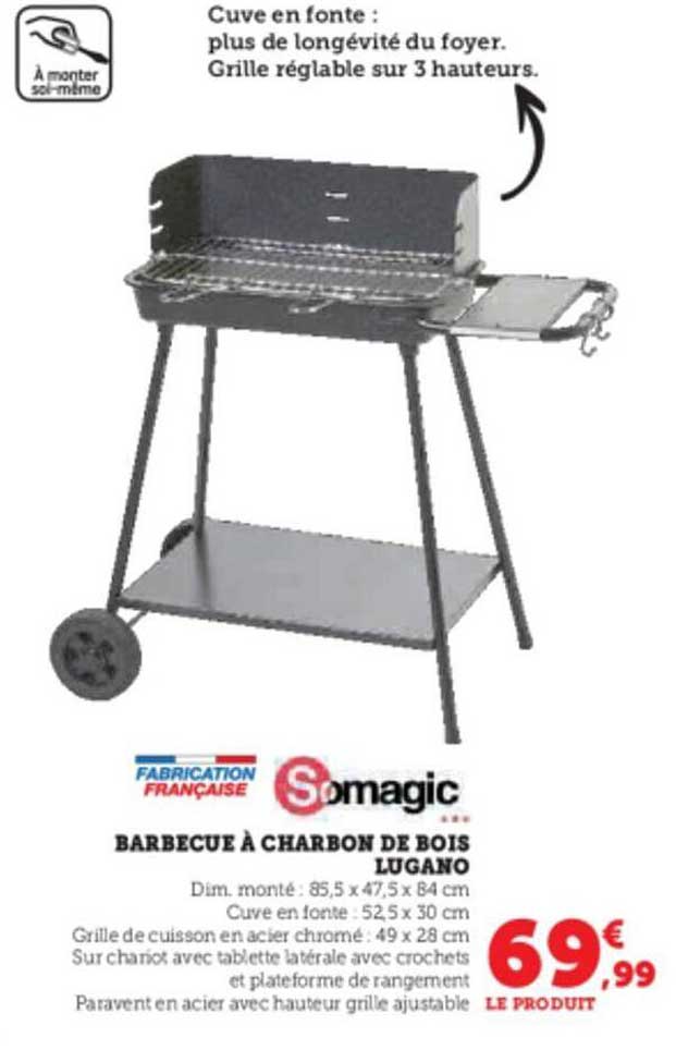 barbecue à charbon de bois lugano somagic