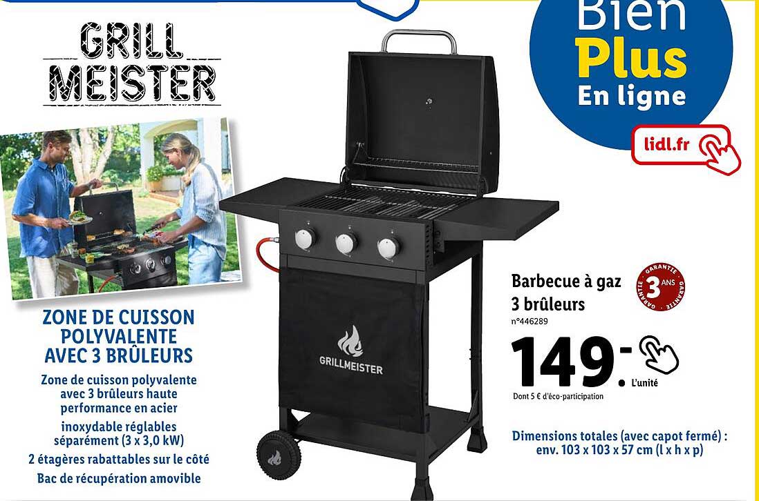 barbecue à gaz 3 brûleurs