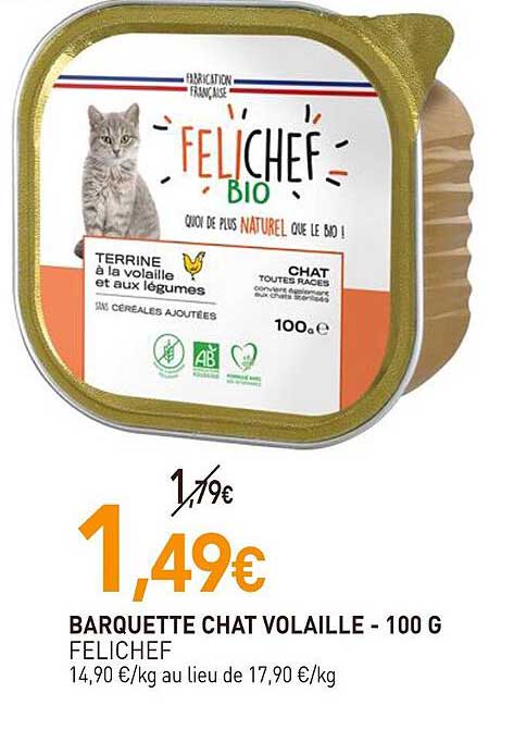 Barquette Chat Volaille Felichef