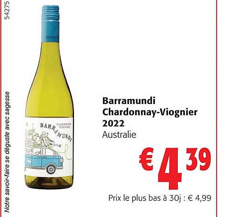 barramundi chardonnay -viognier 2022 australie