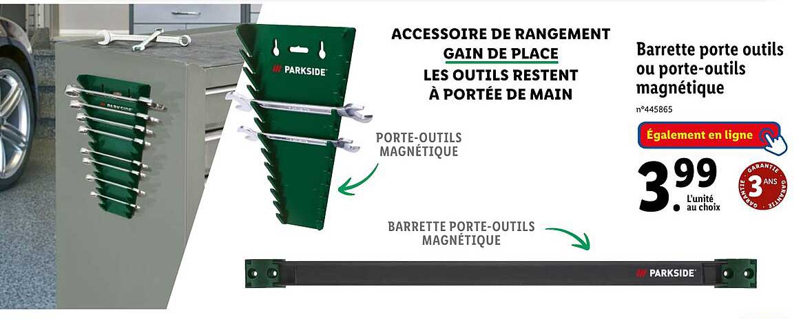 barrette porte outils ou porte-outils magnétique