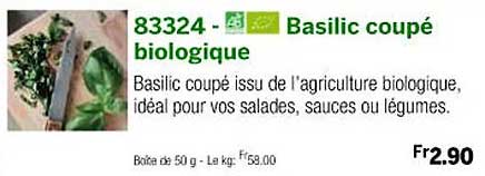 Basilic Coupé Biologique