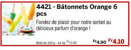 bâtonnets orange 6 pcs