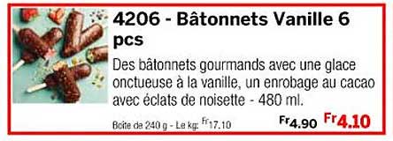 bâtonnets vanille 6 pcs