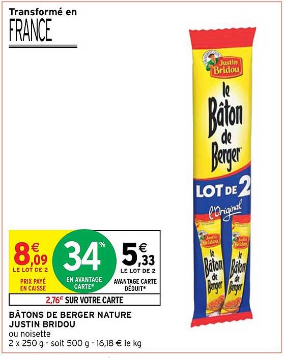 bâtons de berger nature justin bridou