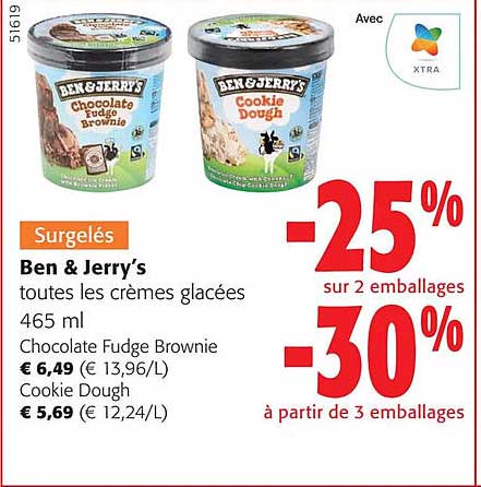 ben & jerry's toutes les crèmes glacées