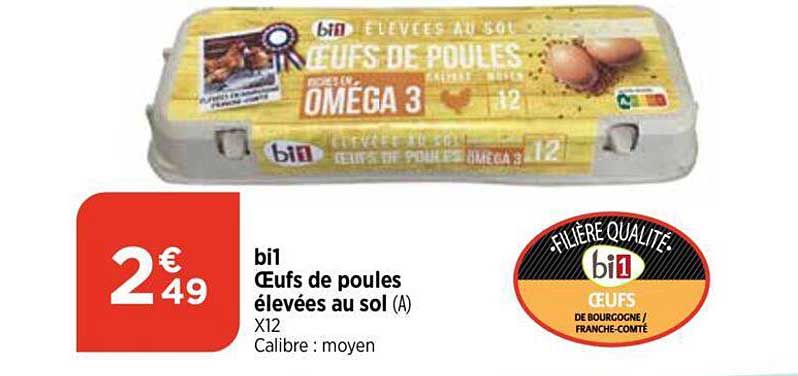 bi1 œufs de poules élevées au sol