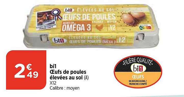 bi1 œufs de poules élevées au sol