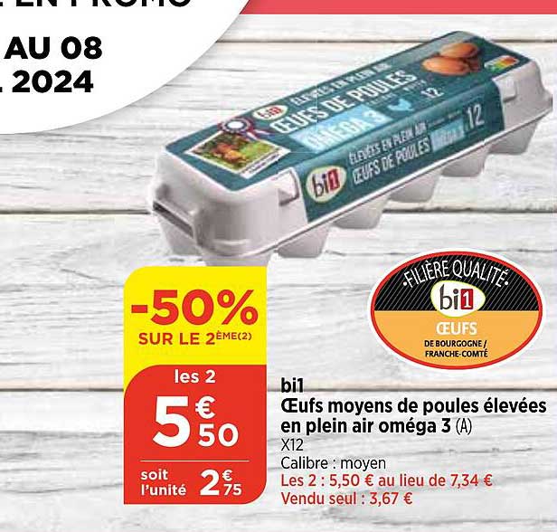 bi1 œufs moyens de poules élevées en plein air oméga 3