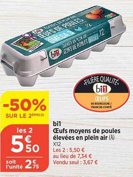 bi1 œufs moyens de poules élevées en plein air