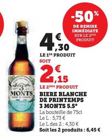 bière blanche de printemps 3 monts 5.5°