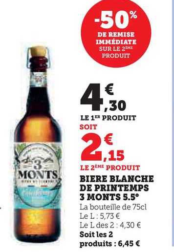 bière blanche de printemps 3 monts 5.5°